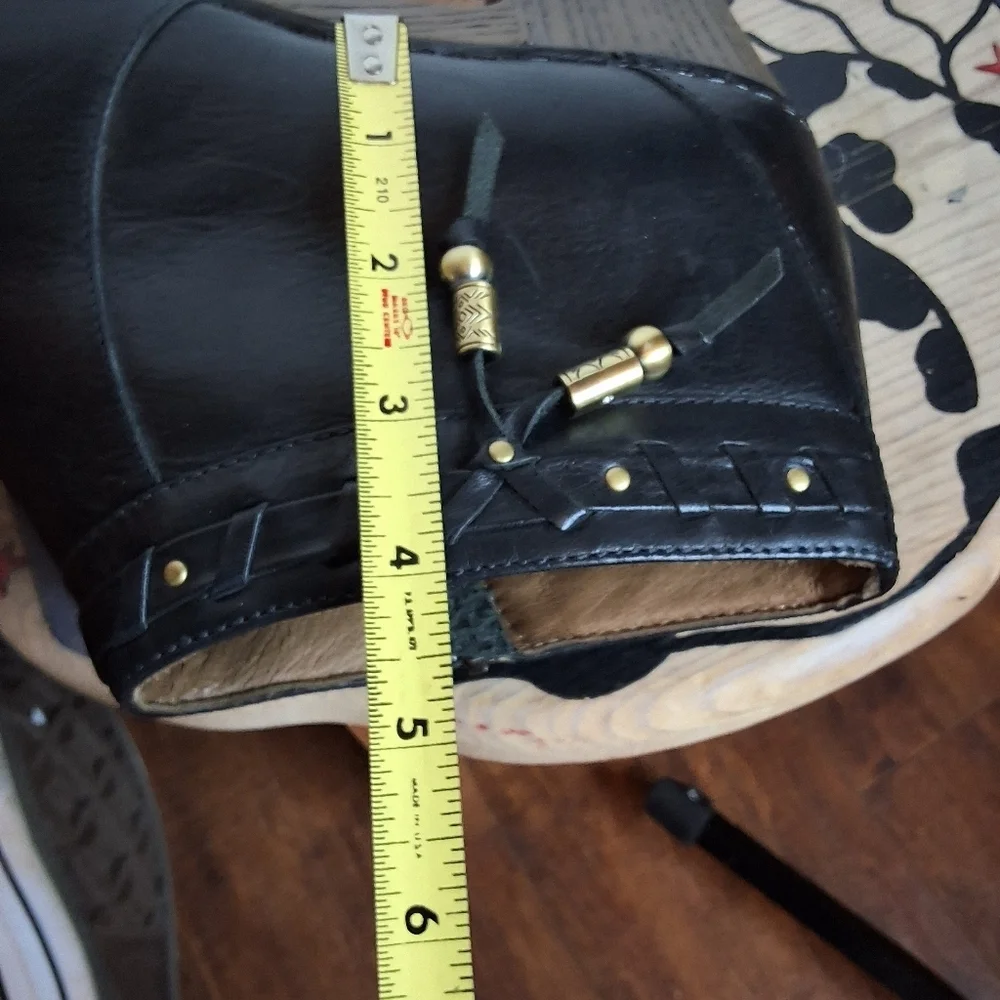 Dansko Dabney  Black Leather Patform Tassel Ankle Boots 41/11- 11.5